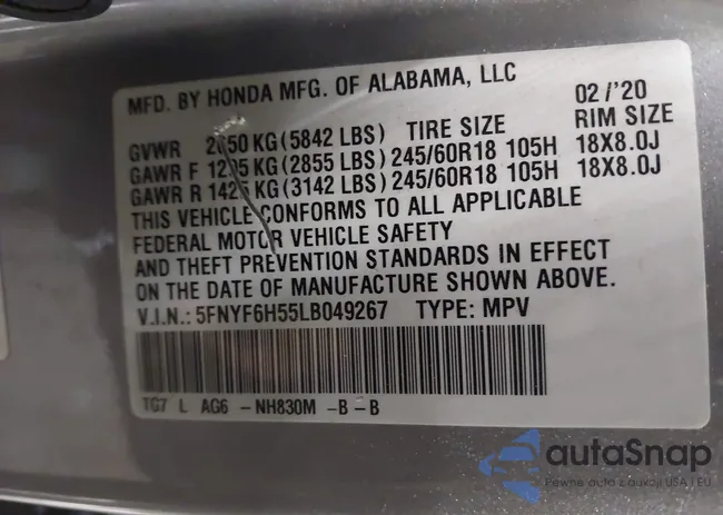 5FNYF6H55LB049267: 44086052