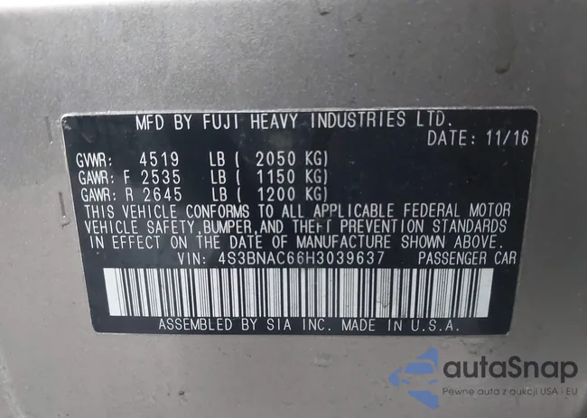 4S3BNAC66H3039637: 44086083