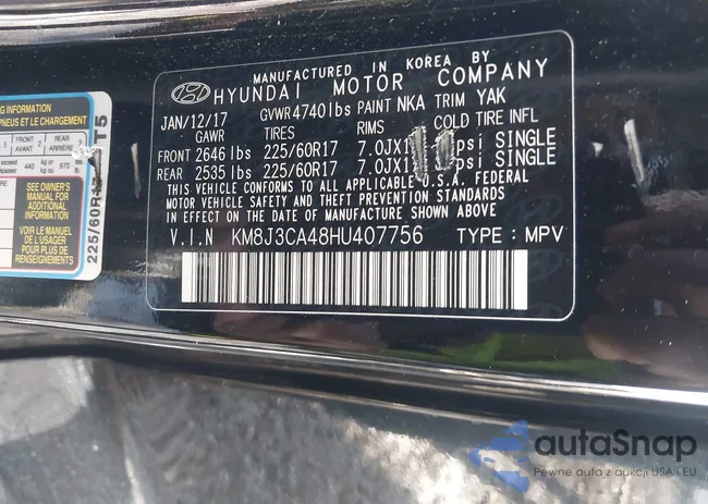 KM8J3CA48HU407756: 44085337