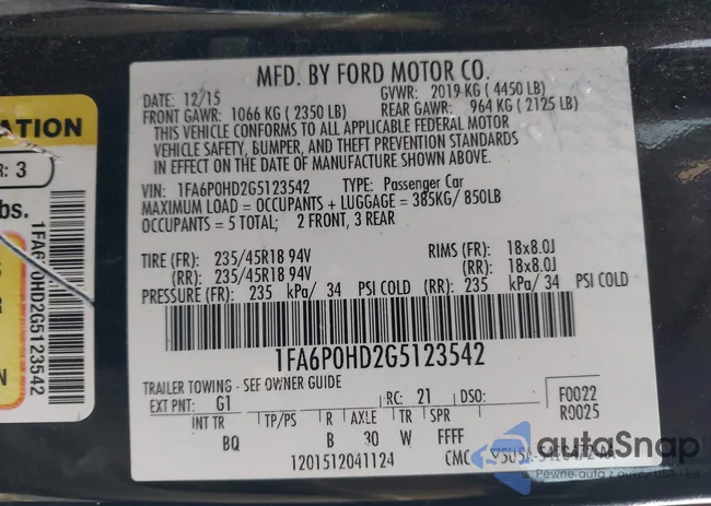 1FA6P0HD2G5123542: 44085454