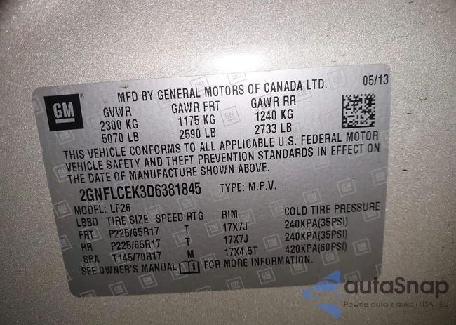 2GNFLCEK3D6381845: 44085508