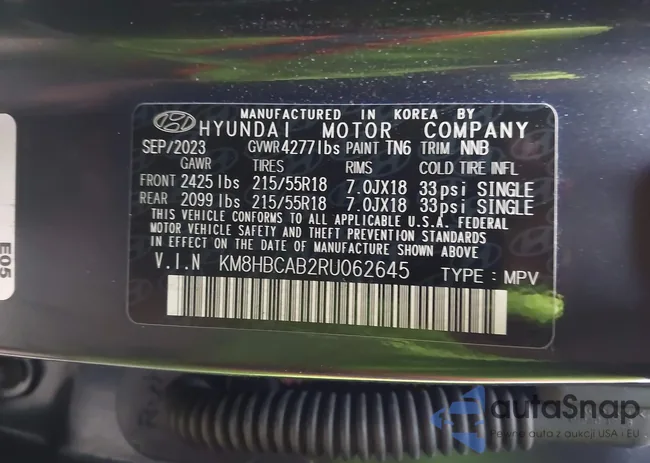 KM8HBCAB2RU062645: 44085538