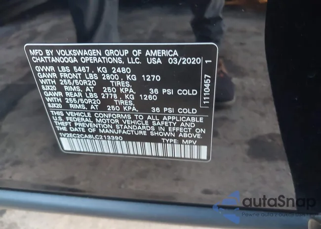 1V2EC2CA8LC213390: 44086608