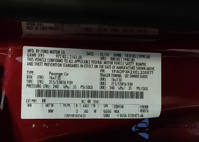 1FADP3K2XEL235577: 44086653