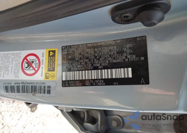 2T2BK1BAXBC113697: 44086737