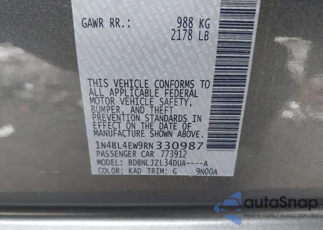 1N4BL4EW9RN330987: 44086777