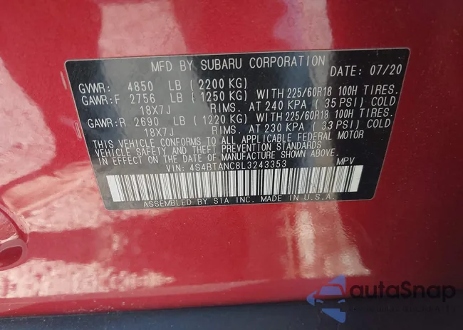 4S4BTANC8L3243353: 44086790