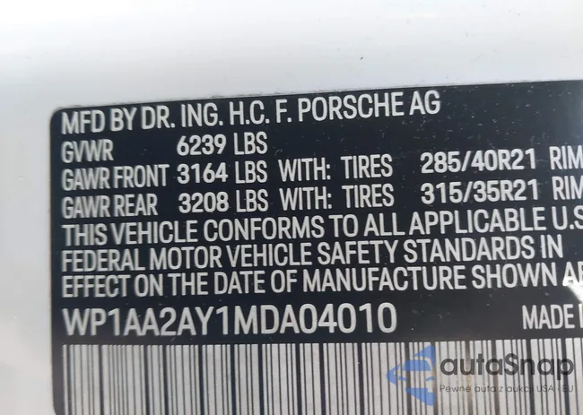 WP1AA2AY1MDA04010: 44086807