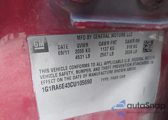 1G1RA6E43CU105690: 44086818