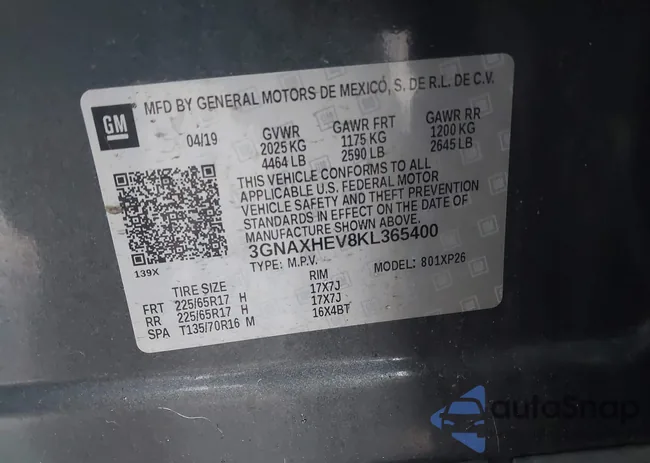 3GNAXHEV8KL365400: 44086821