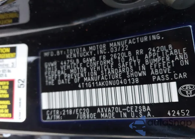 4T1G11AK0NU040138: 44086865