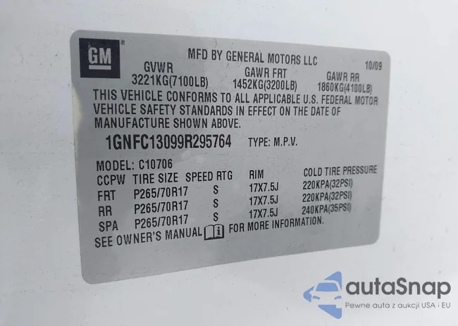 1GNFC13099R295764: 44087077