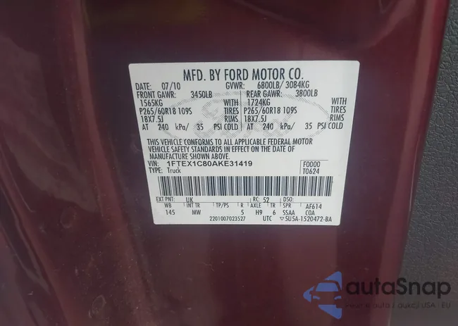 1FTEX1C80AKE31419: 44086164