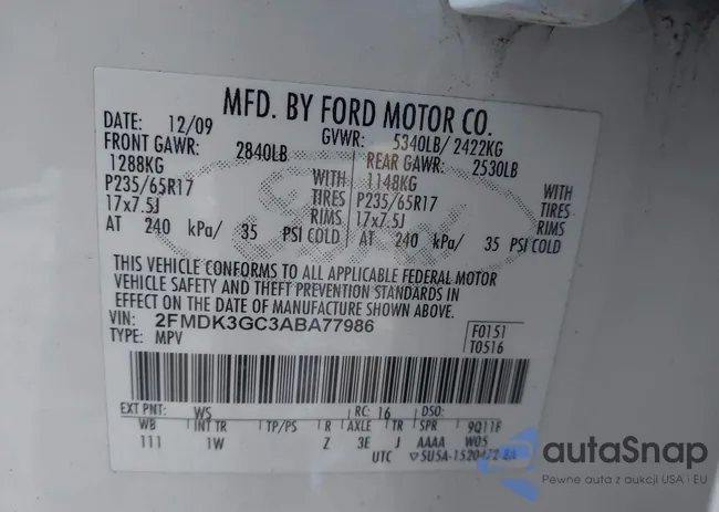 2FMDK3GC3ABA77986: 44086249