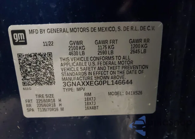 3GNAXXEG0PL146644: 44086312