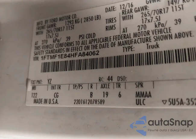 1FTMF1E84HFA84062: 44086340