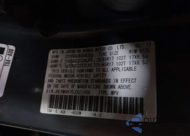 JHLRM4H76CC022059: 44086351