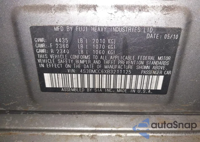 4S3BMCC6XB3211125: 44086372