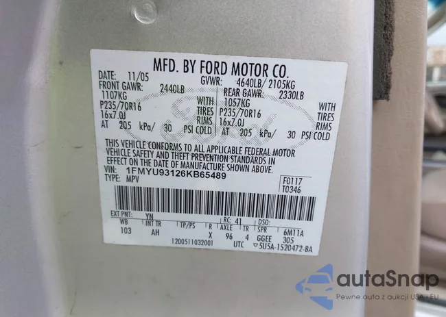 1FMYU93126KB65489: 44086451