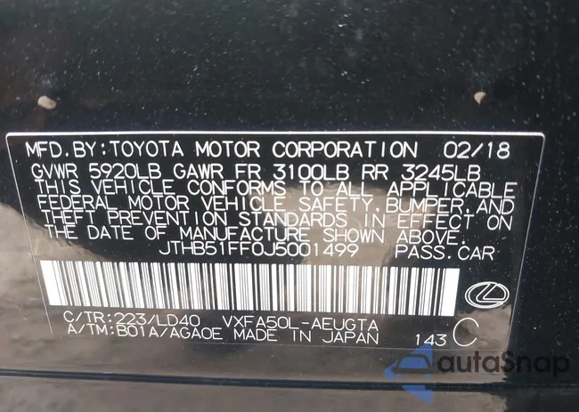 JTHB51FF0J5001499: 44086464