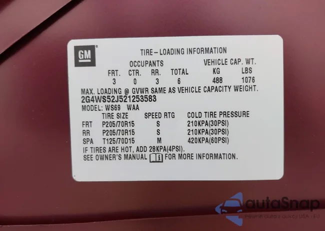 2G4WS52J521253583: 44086501