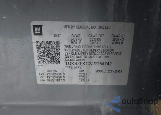 1GKS2FKC2JR154742: 44086524