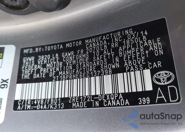 2T1BPRHE6EC137398: 44087803