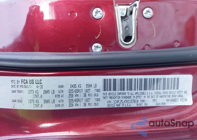 1C4PJMLX7KD157810: 44087920