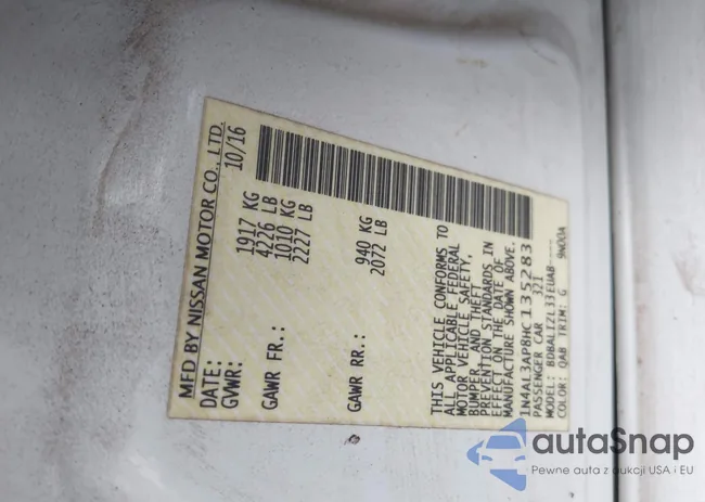 1N4AL3AP8HC135283: 44087251