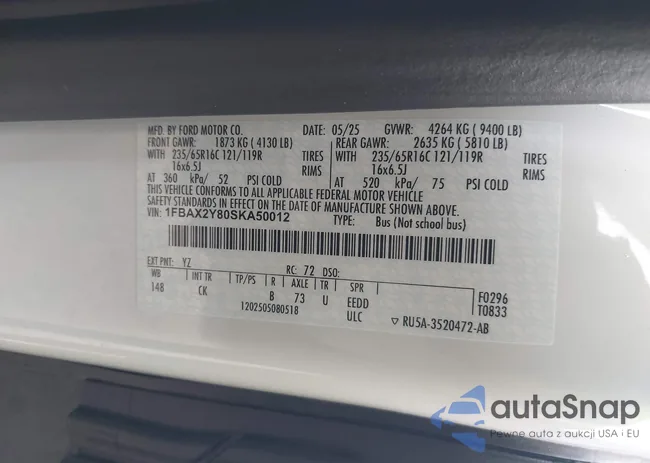 1FBAX2Y80SKA50012: 44087328