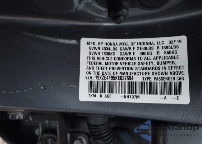 19XZE4F95KE027694: 44087355