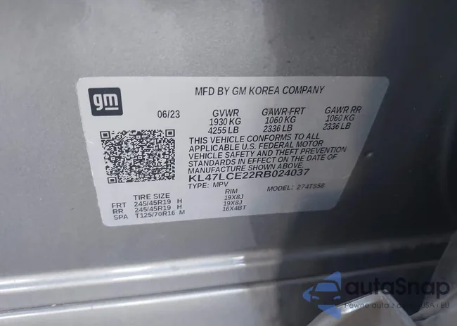 KL47LCE22RB024037: 44087384