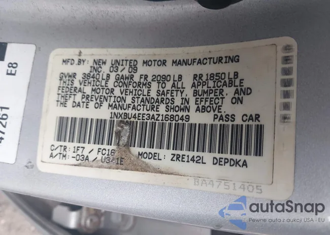 1NXBU4EE3AZ168049: 44087432