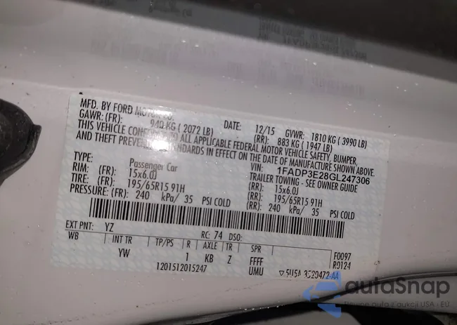 1FADP3E28GL247306: 44087467