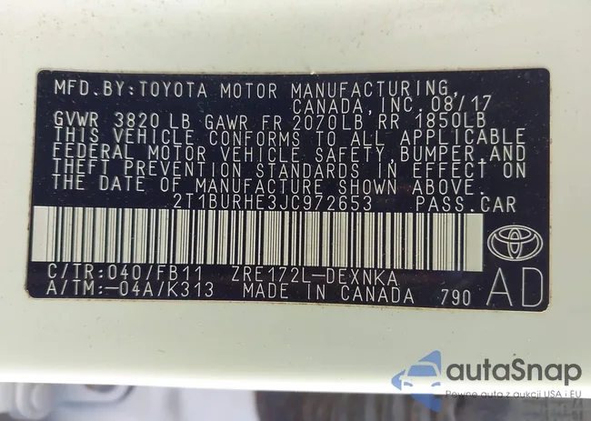 2T1BURHE3JC972653: 44087530