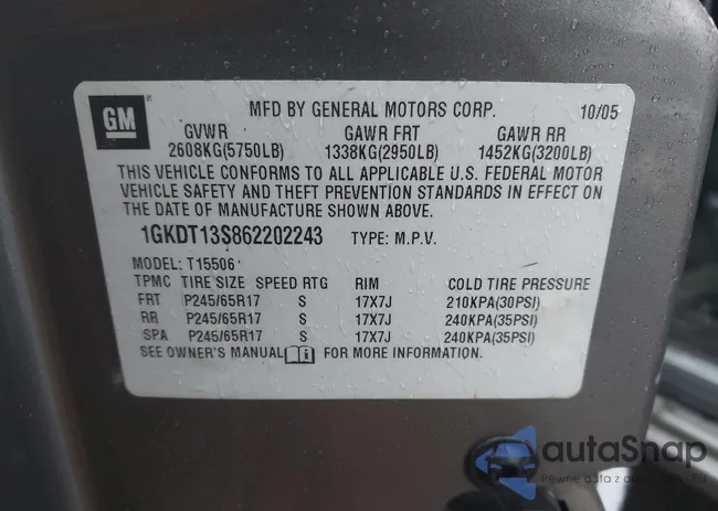 1GKDT13S862202243: 44088769