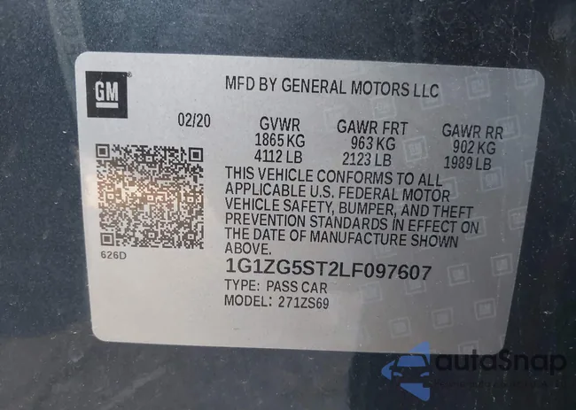 1G1ZG5ST2LF097607: 44088863