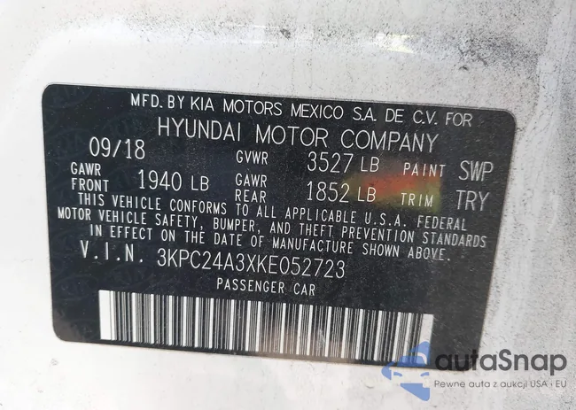 3KPC24A3XKE052723: 44089001