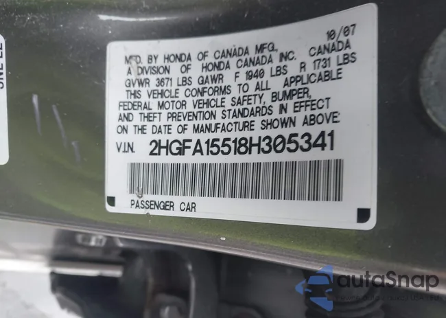 2HGFA15518H305341: 44089073