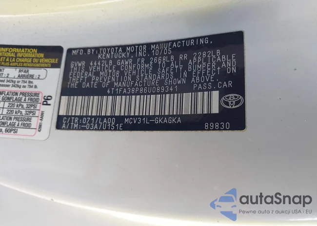 4T1FA38P86U089341: 44089080