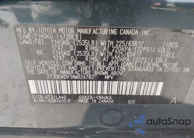 2T3DK4DV1AW024782: 44089131