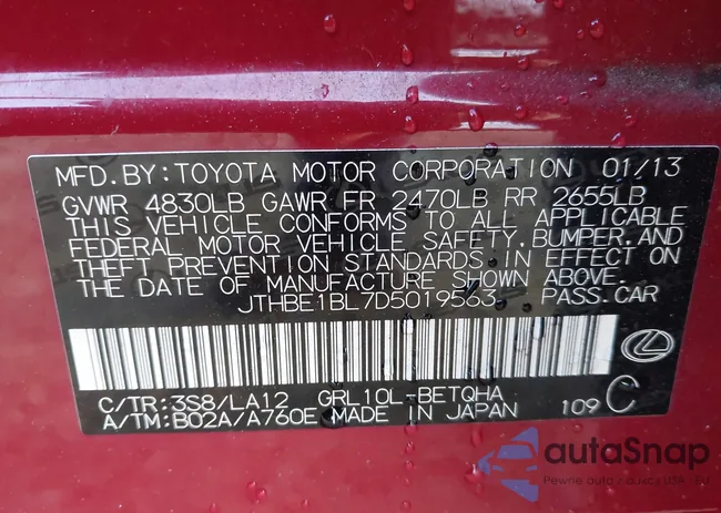 JTHBE1BL7D5019563: 44089140