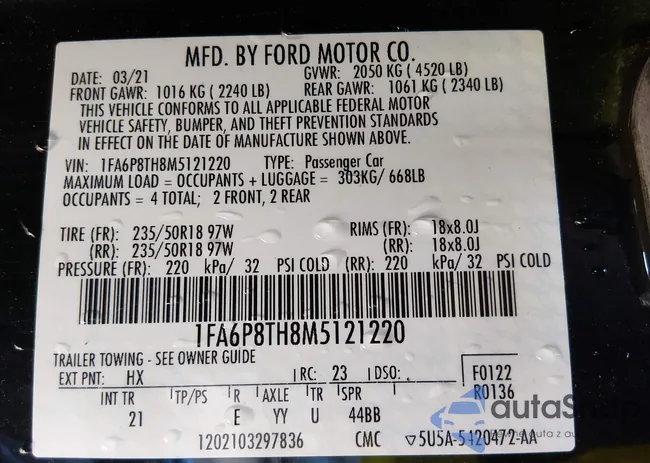 1FA6P8TH8M5121220: 44088231