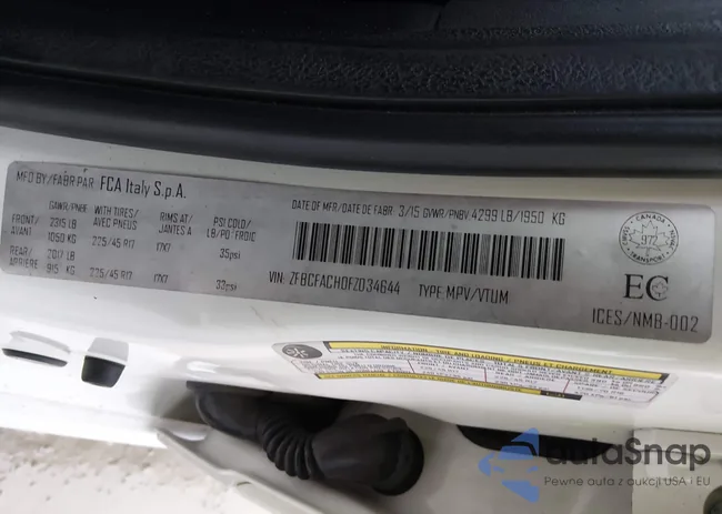 ZFBCFACH0FZ034644: 44088445