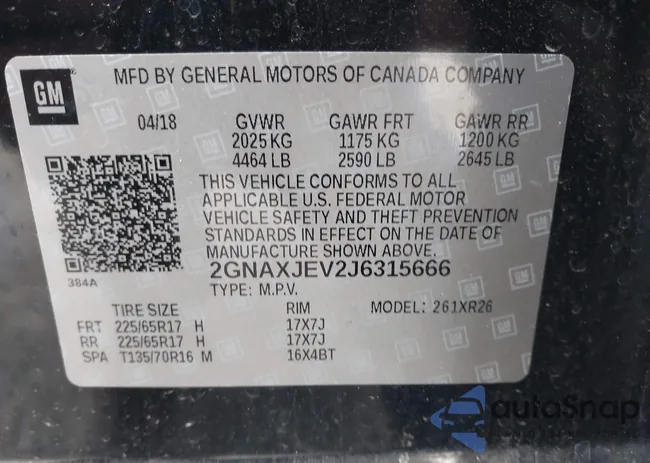 2GNAXJEV2J6315666: 44088470