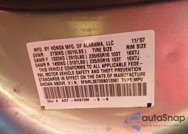 5FNRL38728B013587: 44089547