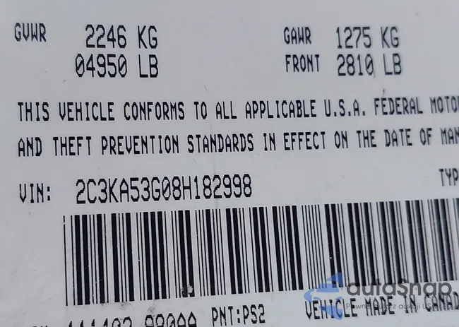 2C3KA53G08H182998: 44089750