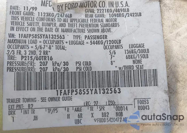 1FAFP58S5YA132563: 44089751