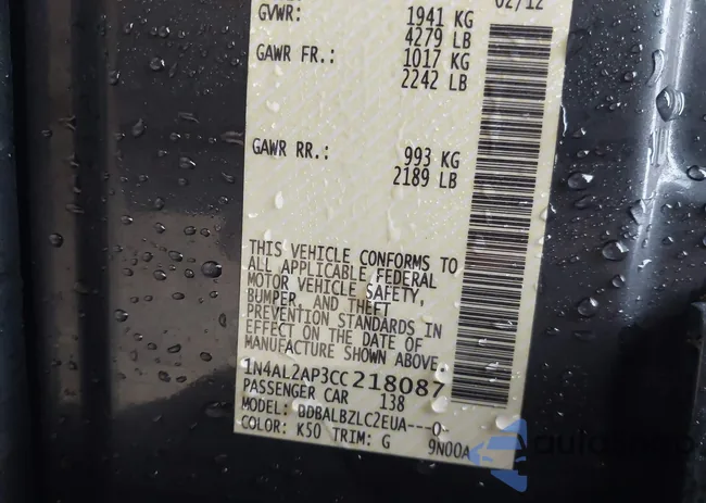 1N4AL2AP3CC218087: 44089888