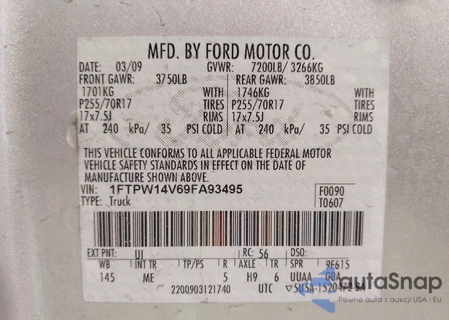 1FTPW14V69FA93495: 44090136